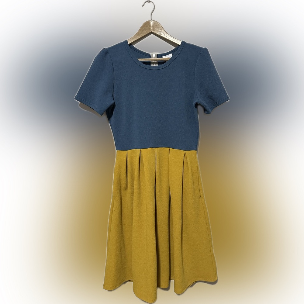 LuLaRoe Amelia Colorblock Dress-Size Medium